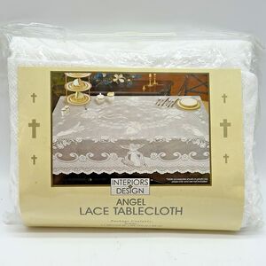 Interiors by Design Angel Lace Tablecloth White 60" X 104" Rectangular Holiday